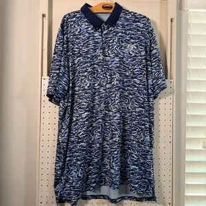 Greyson‎ Stalking Wolf Camo Golf Polo Shirt Men's Blue  Grand Cypress Size XL